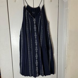 Merona Embroidered Aline Navy blue Dress